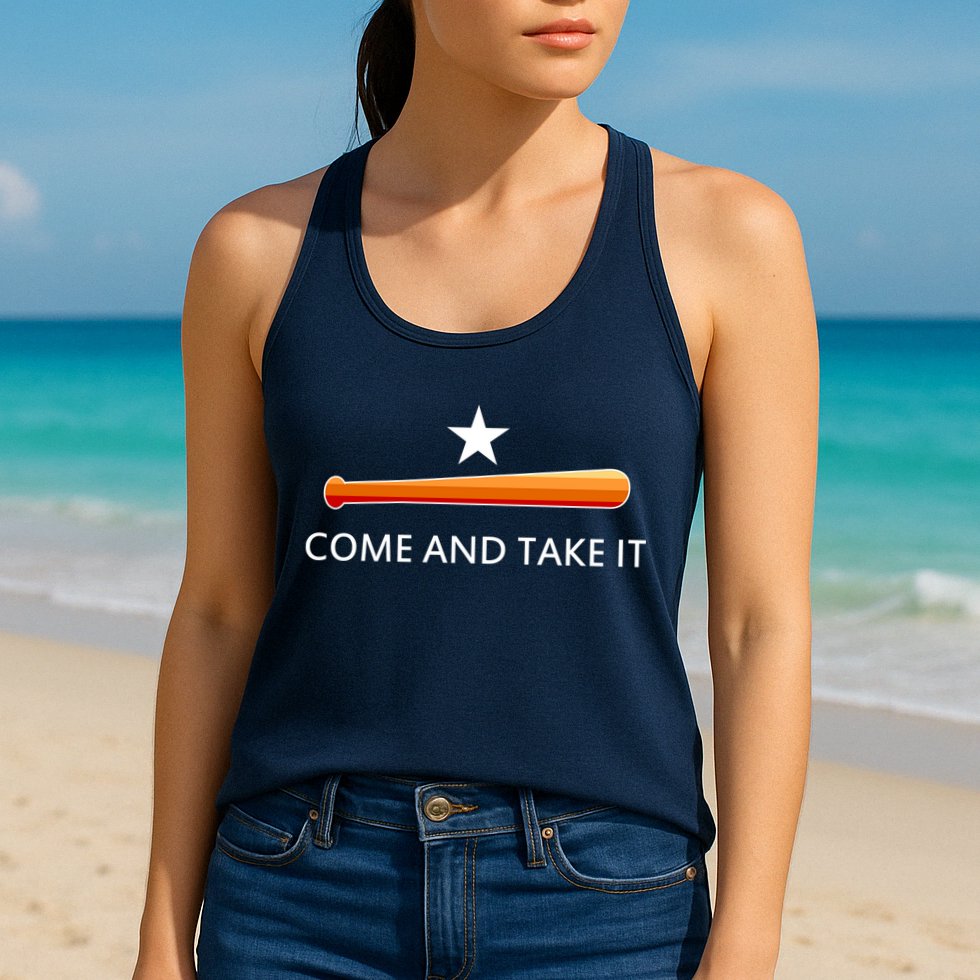 Come and Take It Houston Vintage Baseball Bat Flag Womens Tank Top