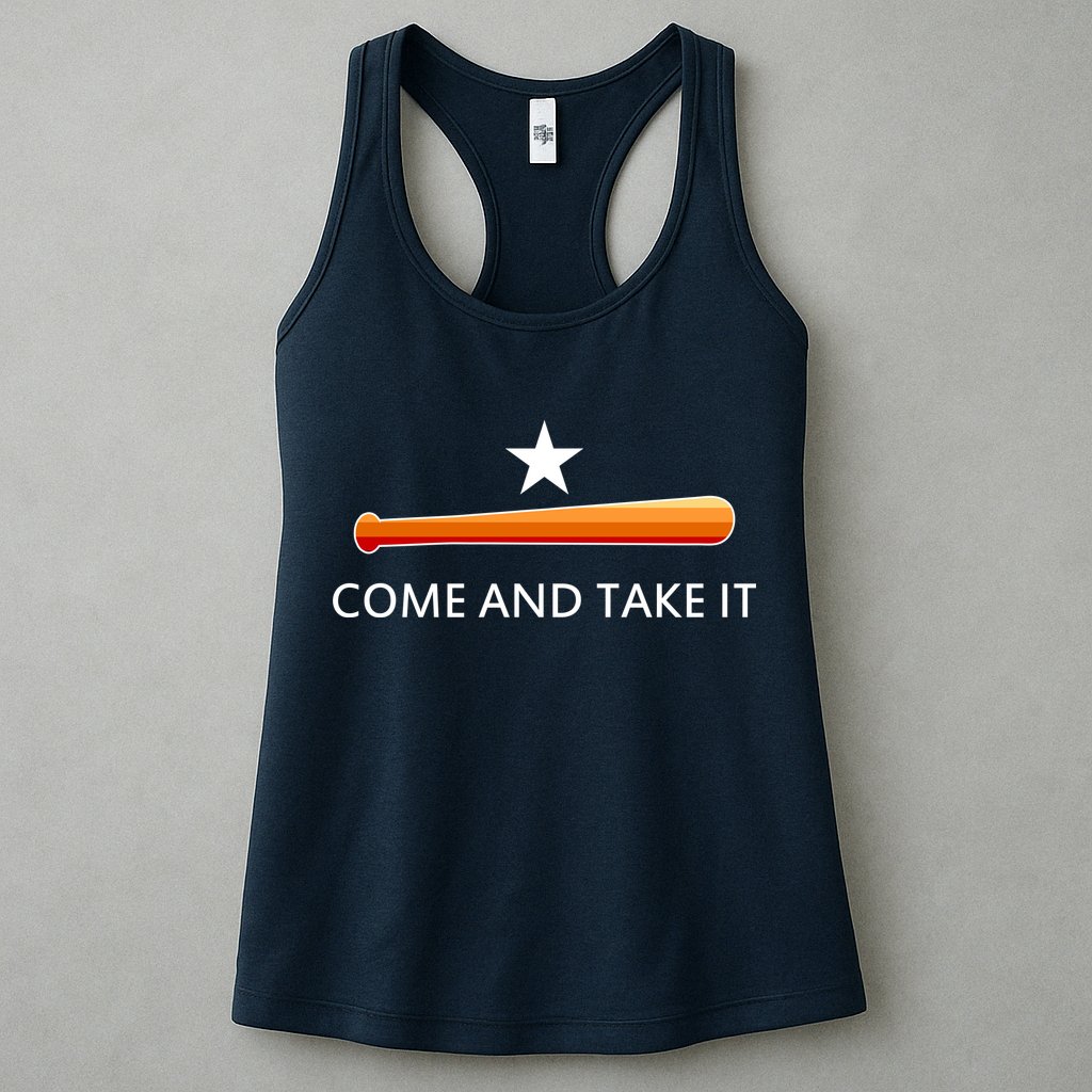 Come and Take It Houston Vintage Baseball Bat Flag Womens Tank Top