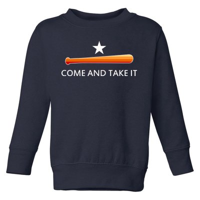 Come and Take It Houston Vintage Baseball Bat Flag Toddler Sweatshirt