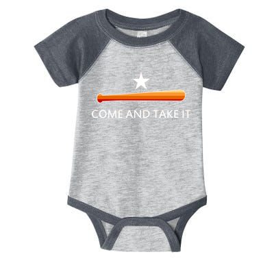 Come and Take It Houston Vintage Baseball Bat Flag Infant Baby Jersey Bodysuit