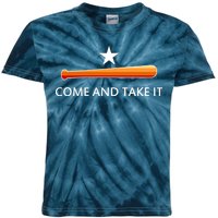 Come and Take It Houston Vintage Baseball Bat Flag Kids Tie-Dye T-Shirt