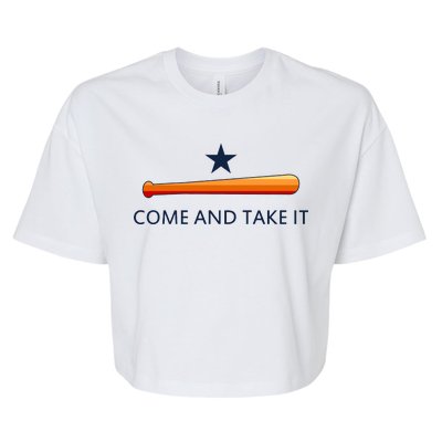 Come and Take It Houston Vintage Baseball Bat Flag Bella+Canvas Jersey Crop Tee