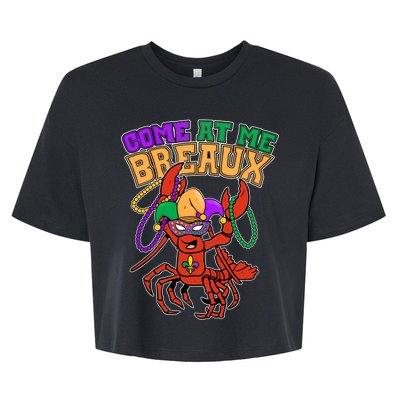 Come At Me Breaux Mardi Gras Crawfish Bella+Canvas Jersey Crop Tee