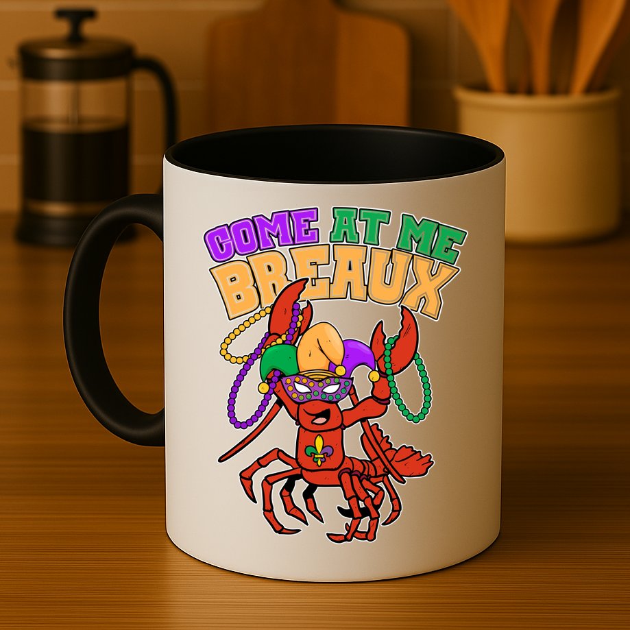 Come At Me Breaux Mardi Gras Crawfish Mug