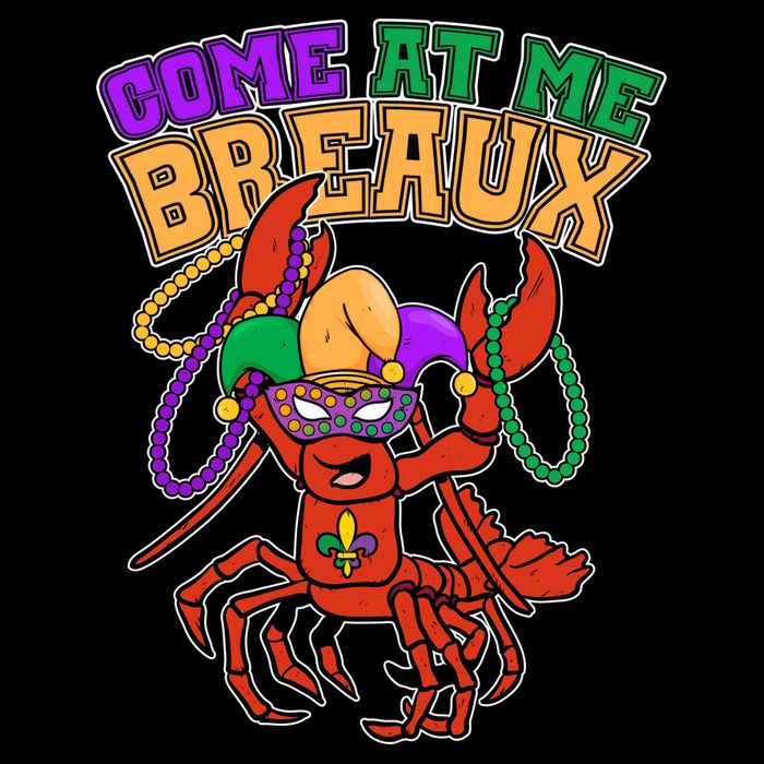 Come At Me Breaux Mardi Gras Crawfish Flatbill Hat