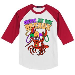 Come At Me Breaux Mardi Gras Crawfish Kids Colorblock Raglan Jersey