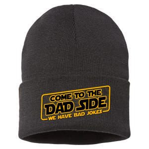 Come To The Dad Side We Have Bad Jokes Sustainable Knit Beanie