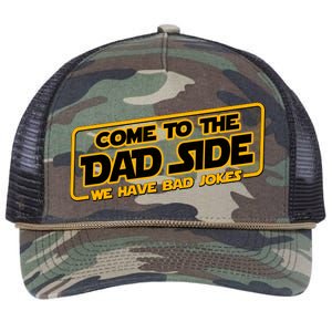 Come To The Dad Side We Have Bad Jokes Retro Rope Trucker Hat Cap