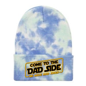 Come To The Dad Side We Have Bad Jokes Tie Dye 12in Knit Beanie