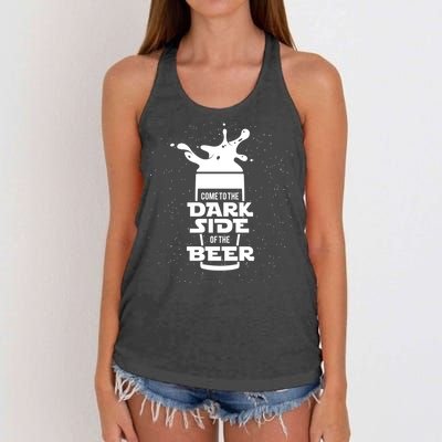 Come To The Dark Side Of The Beer Women's Knotted Racerback Tank