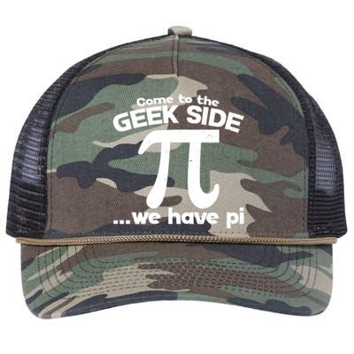 Come To The Geek Side We Have Pi 3.14 Pi Day March 14 Retro Rope Trucker Hat Cap