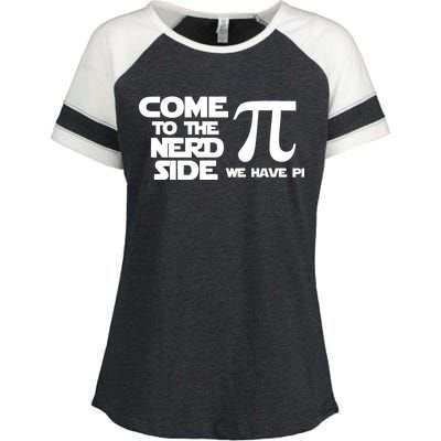 Come To The Nerd Side We Have Pi Enza Ladies Jersey Colorblock Tee