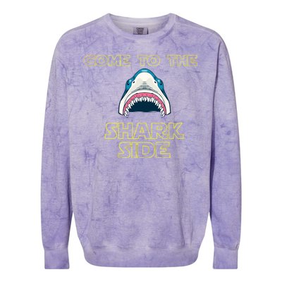 Come To The Shark Side Colorblast Crewneck Sweatshirt