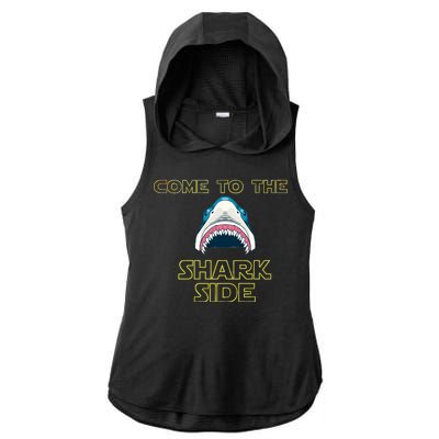 Come To The Shark Side Ladies PosiCharge Tri-Blend Wicking Draft Hoodie Tank