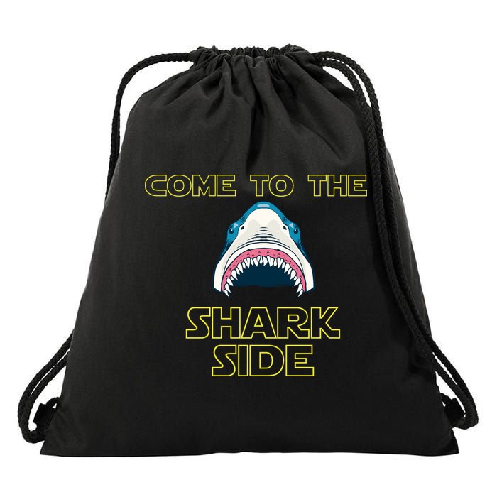 Come To The Shark Side Drawstring Bag