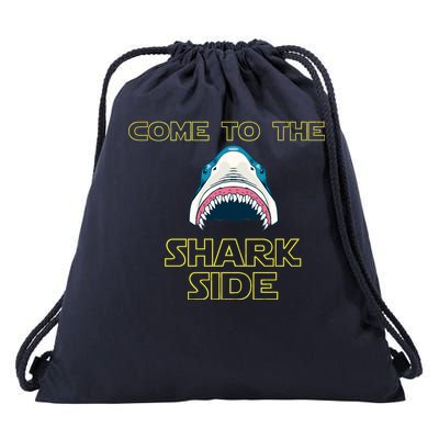 Come To The Shark Side Drawstring Bag