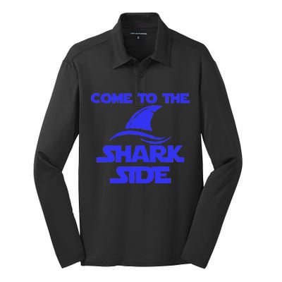 Come To The Shark Side Funny Silk Touch Performance Long Sleeve Polo