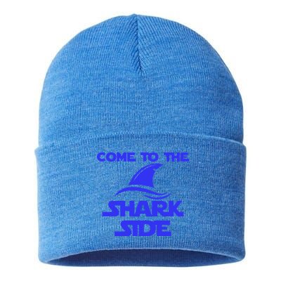 Come To The Shark Side Funny Sustainable Knit Beanie