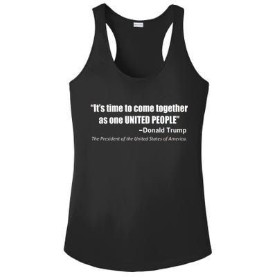 Come Together As One United People President Donald Trump Quote Ladies PosiCharge Competitor Racerback Tank