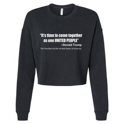 Come Together As One United People President Donald Trump Quote Cropped Pullover Crew