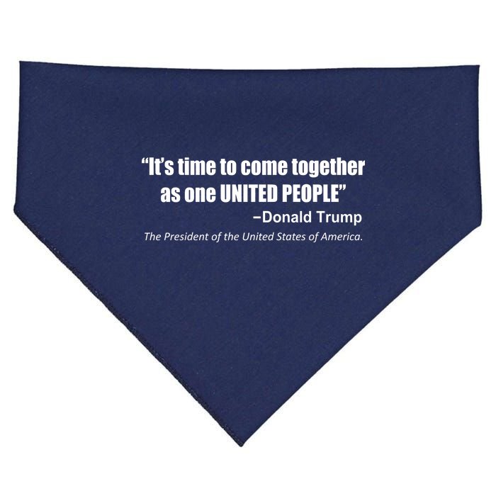 Come Together As One United People President Donald Trump Quote USA-Made Doggie Bandana