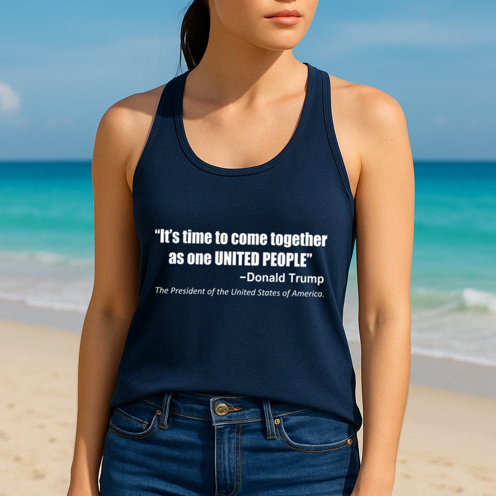 Come Together As One United People President Donald Trump Quote Womens Tank Top