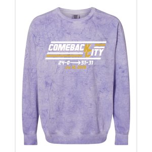 Comeback City Kansas City Football Colorblast Crewneck Sweatshirt