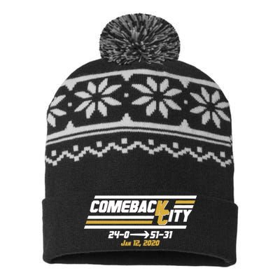 Comeback City Kansas City Football USA-Made Snowflake Beanie