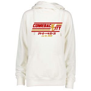 Comeback City Kansas City Football Womens Funnel Neck Pullover Hood