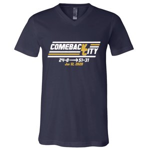 Comeback City Kansas City Football V-Neck T-Shirt