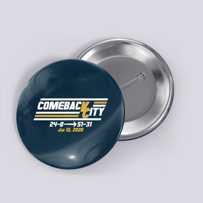 Comeback City Kansas City Football Button