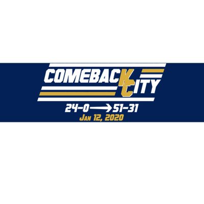 Comeback City Kansas City Football Bumper Sticker