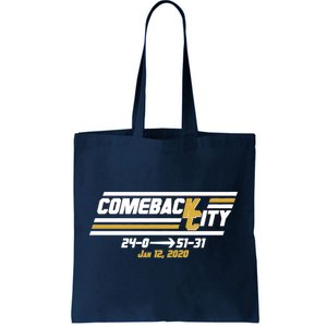 Comeback City Kansas City Football Tote Bag