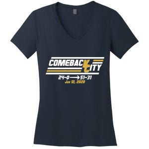 Comeback City Kansas City Football Women's V-Neck T-Shirt