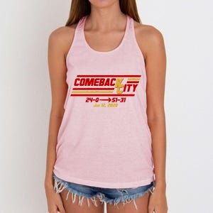 Comeback City Kansas City Football Women's Knotted Racerback Tank