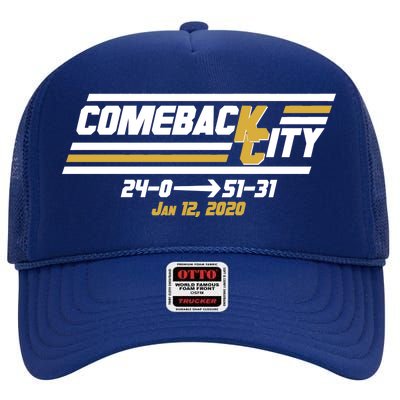 Comeback City Kansas City Football High Crown Mesh Back Trucker Hat