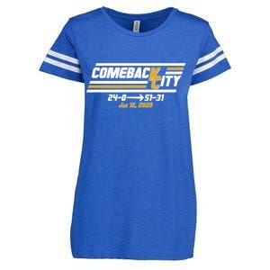 Comeback City Kansas City Football Enza Ladies Jersey Football T-Shirt