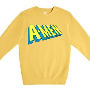 Comic Superhero Styled A-MEN  Premium Crewneck Sweatshirt