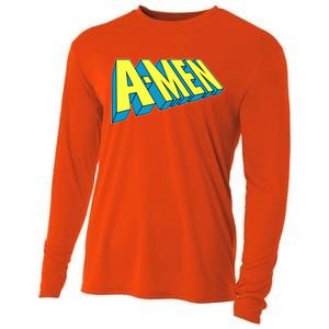 Comic Superhero Styled A-MEN  Cooling Performance Long Sleeve Crew