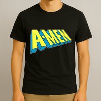 Comic Superhero Styled A-MEN  T-Shirt