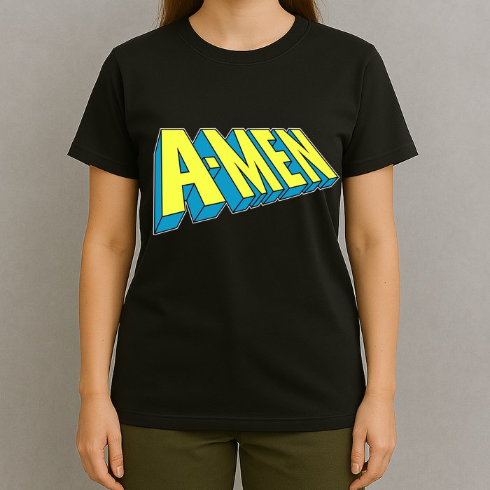 Comic Superhero Styled A-MEN  T-Shirt