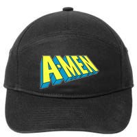 Comic Superhero Styled A-MEN  7-Panel Snapback Hat