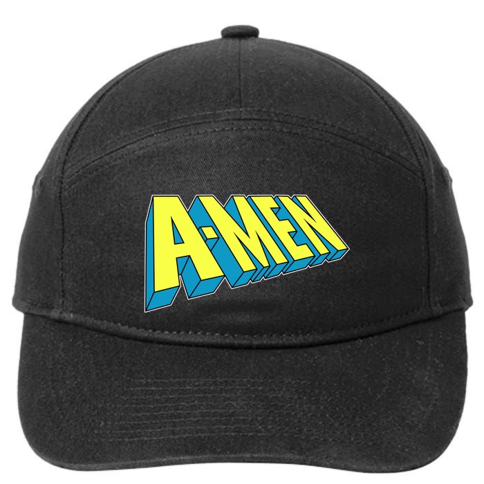 Comic Superhero Styled A-MEN  7-Panel Snapback Hat