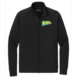 Comic Superhero Styled A-MEN  Stretch Full-Zip Cadet Jacket