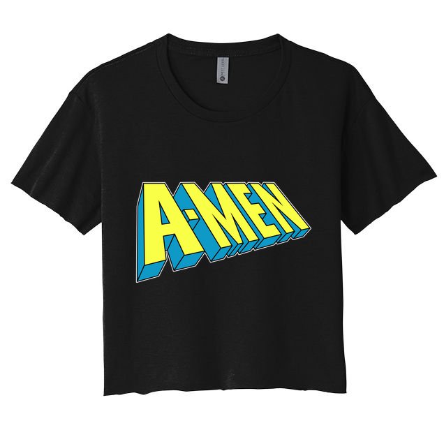 Comic Superhero Styled A-MEN  Crop Top