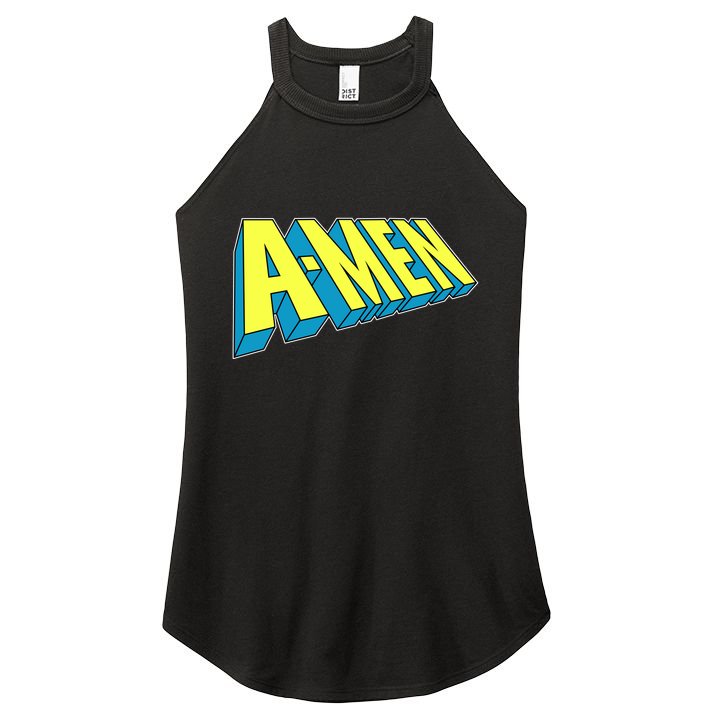 Comic Superhero Styled A-MEN  Women's Perfect Tri Rocker Tank