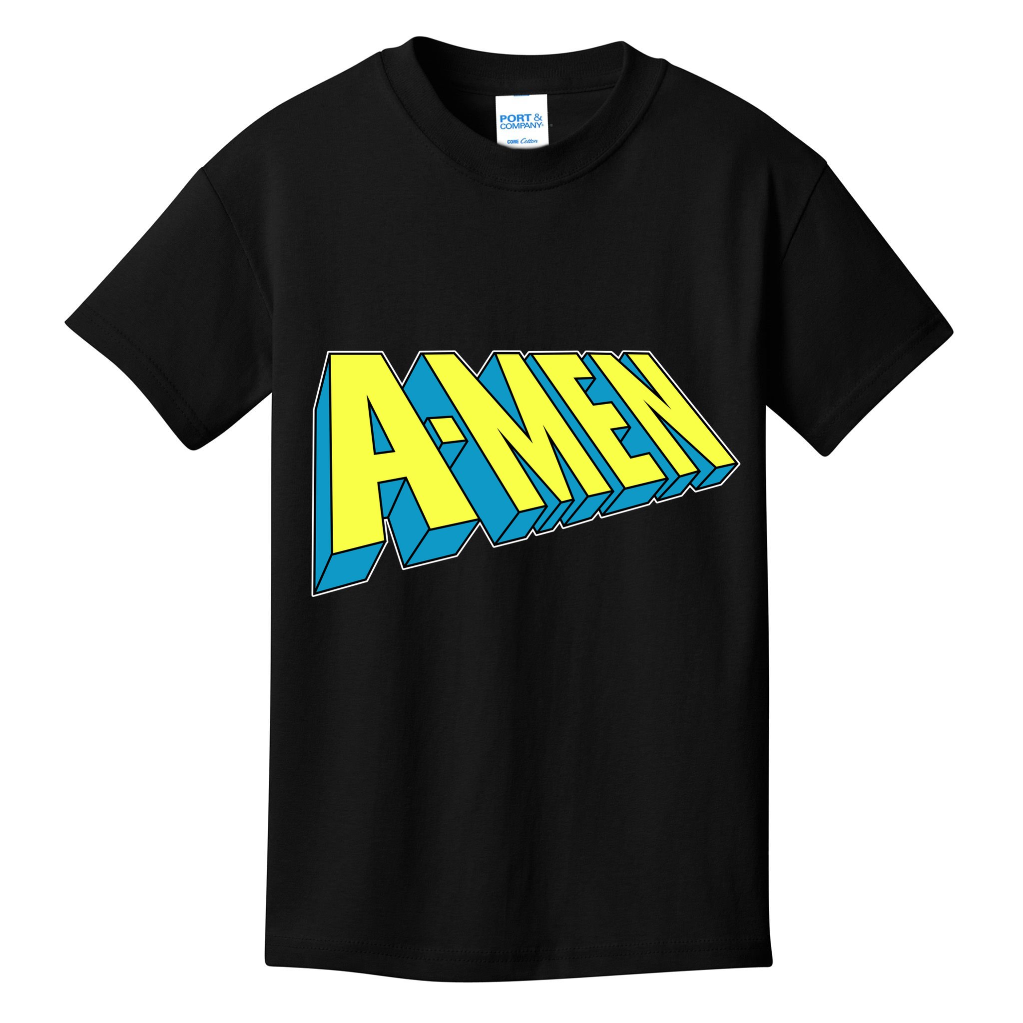 Comic Superhero Styled A-MEN  Kids T-Shirt