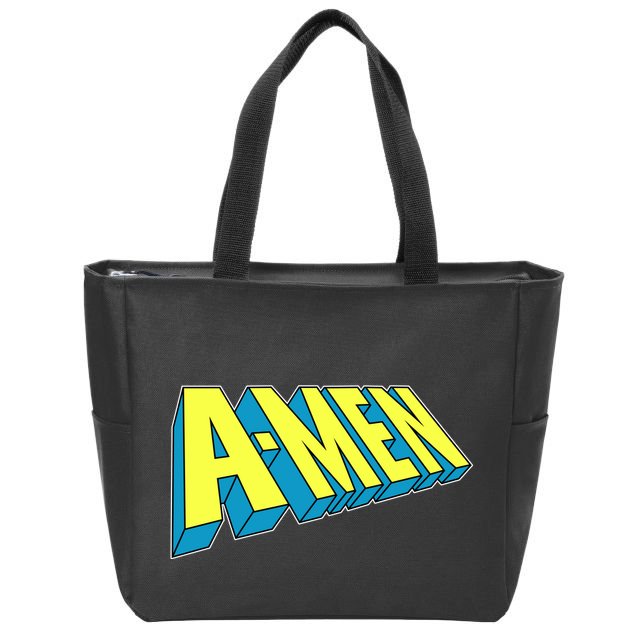 Comic Superhero Styled A-MEN  Zip Tote Bag