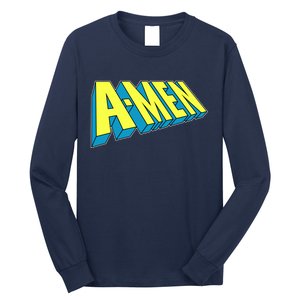 Comic Superhero Styled A-MEN  Long Sleeve Shirt