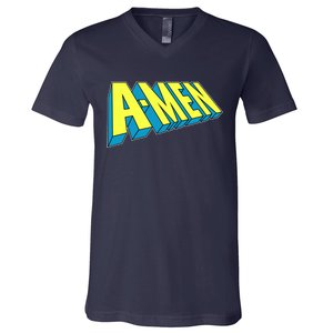 Comic Superhero Styled A-MEN  V-Neck T-Shirt